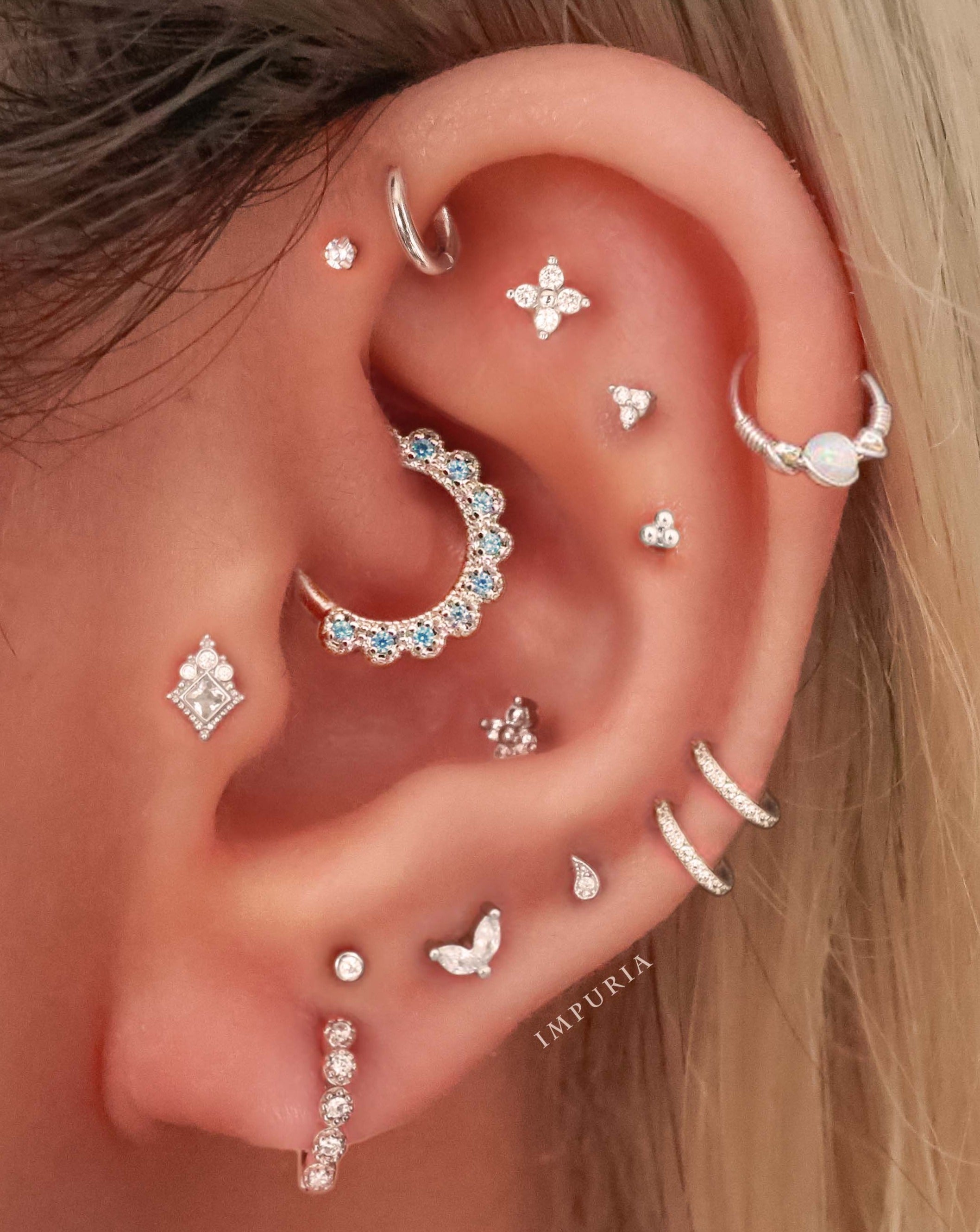 Rainn Teardrop Crystal Ear Piercing Earring Stud