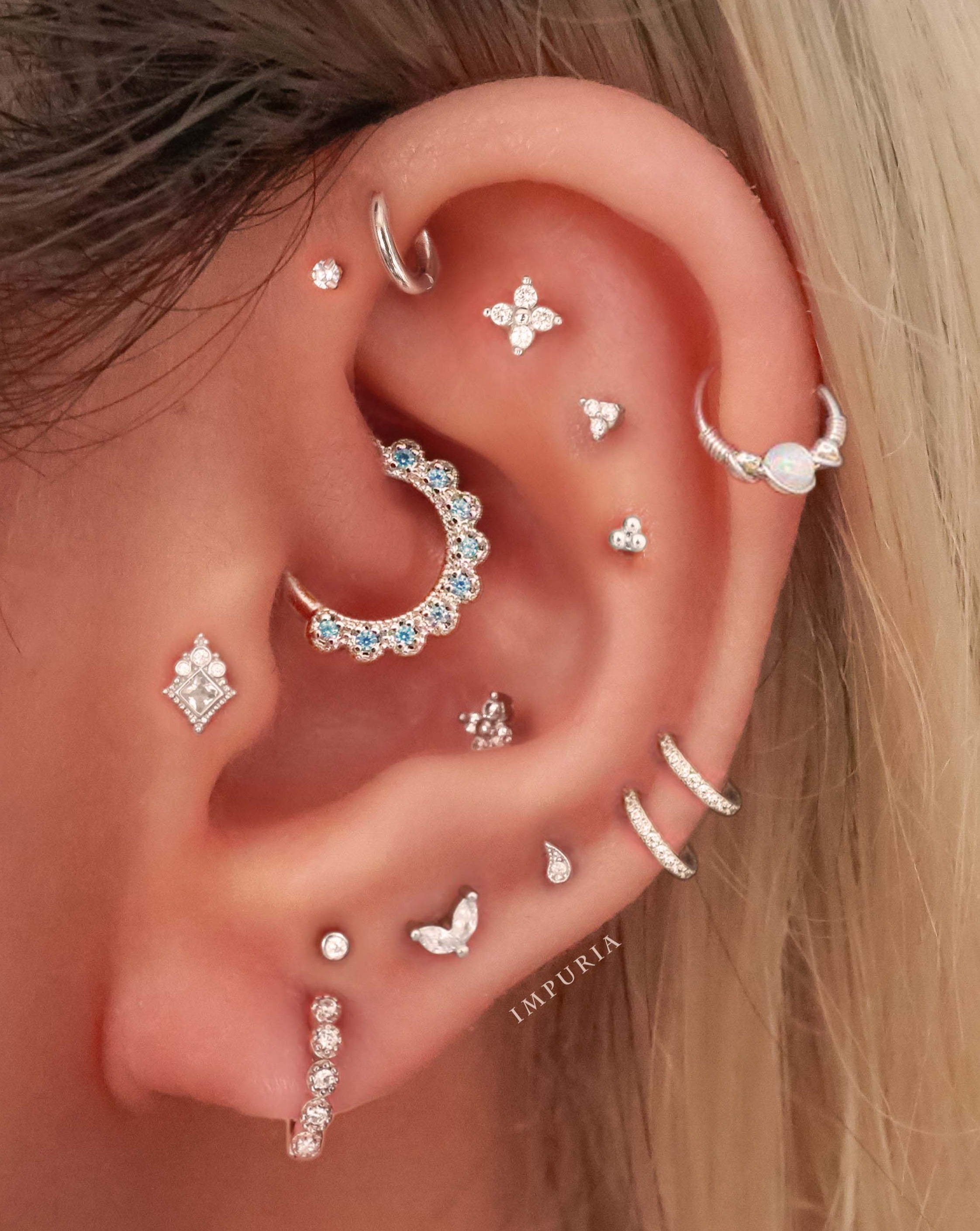 Mai Double Marquise Flat Back Stud