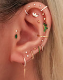 Pretty Multiple Ear Piercing Curation Ideas for Women Triple Marquise Cartilage Earring Stud 16G - www.Impuria.com