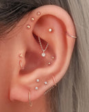 Simple Multiple Ear Piercing Curation Ideas for Women Gold Cartilage Earrings 16G - www.Impuria.com