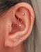 Simple Multiple Ear Piercing Curation Ideas for Women Gold Cartilage Earrings 16G - www.Impuria.com