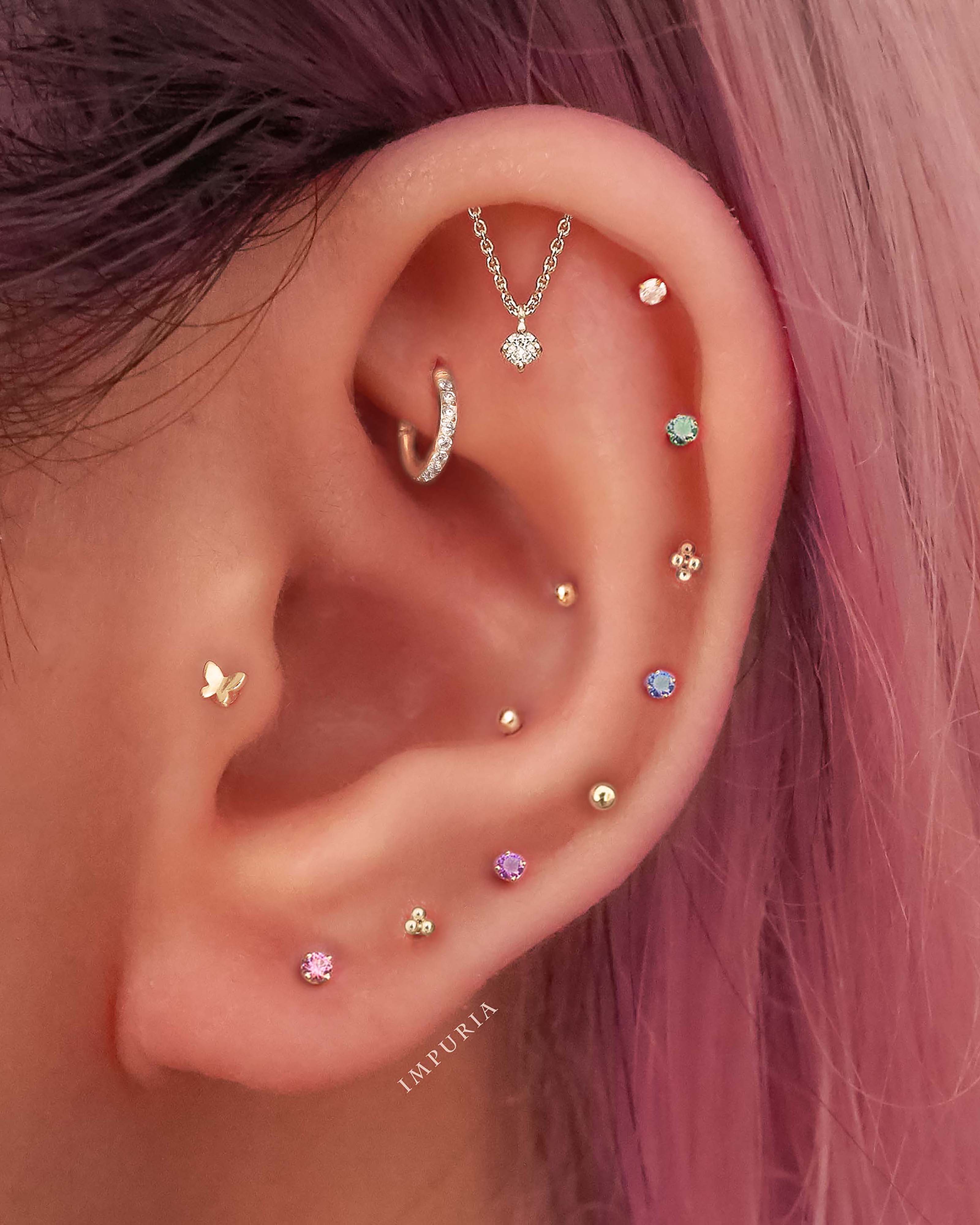 Rook Hoop Earring Ring Hoop 16G - Multiple Ear Piercing Ideas for Women - www.Impuria.com #earpiercings