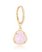 Jewel Pink Quartz Crystal Gemstone Drop Hinged Segment Hoop Ring Clicker