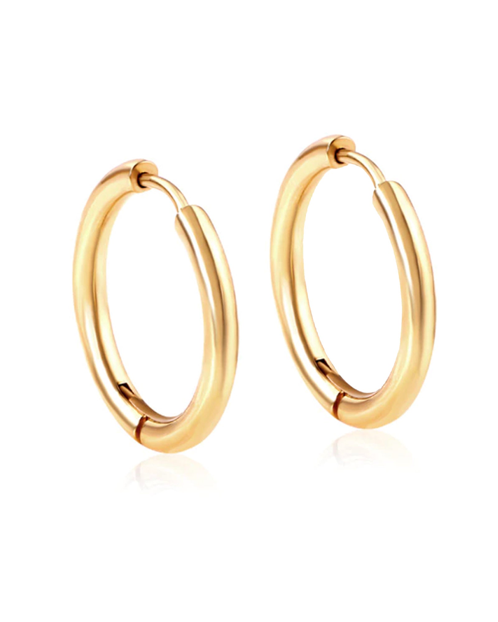 Thick Huggie Hoop Earrings in Gold, Rose Gold or Silver - www.Impuria.com