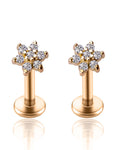 Crystal Flower Ear Piercing Cartilage Helix Lobe Conch Tragus Earring Stud 16G in Silver, Rose Gold, Gold - www.Impuria.com #earpiercing