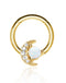 Cute Opal Moon Gold Daith Ear Piercing Ring Hoop Jewelry - www.Impuria.com