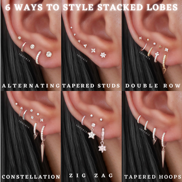 6 Stacked Lobe Piercing Ideas for Daring Females