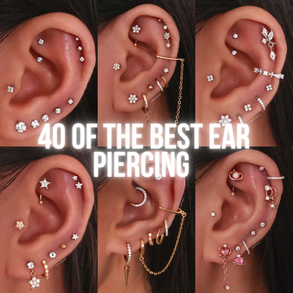 Beautiful ear piercing set with three sizes and five colors