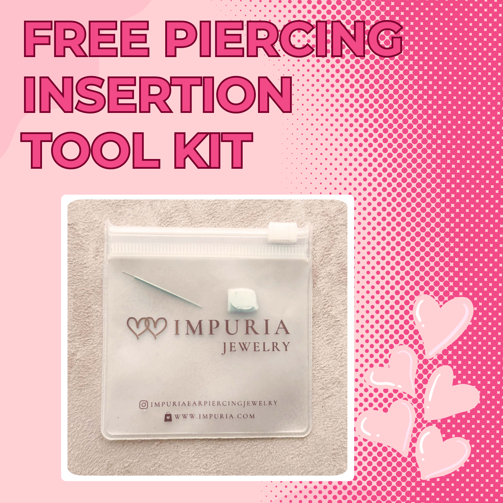 Free Piercing Insertion Tool Kit for Flat Back Earring Studs from Impuria Jewelry