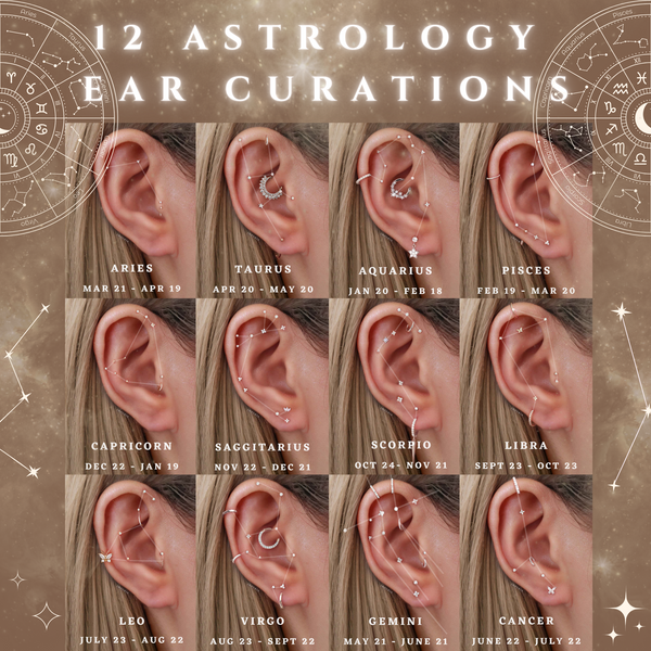 12 Astrology Constellation Ear Piercing Curation Ideas
