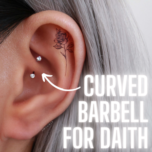 Curved Barbell Earrings for Daith Piercing Impuria Ear Jewelry