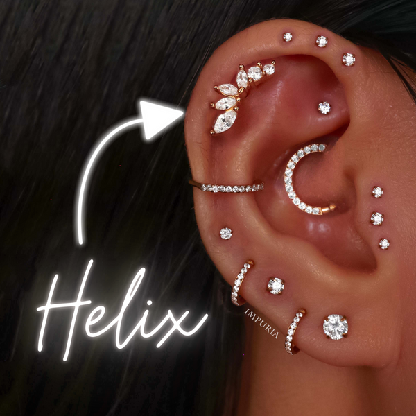 18g Helix piercing titanium flat back earring stud 5/16