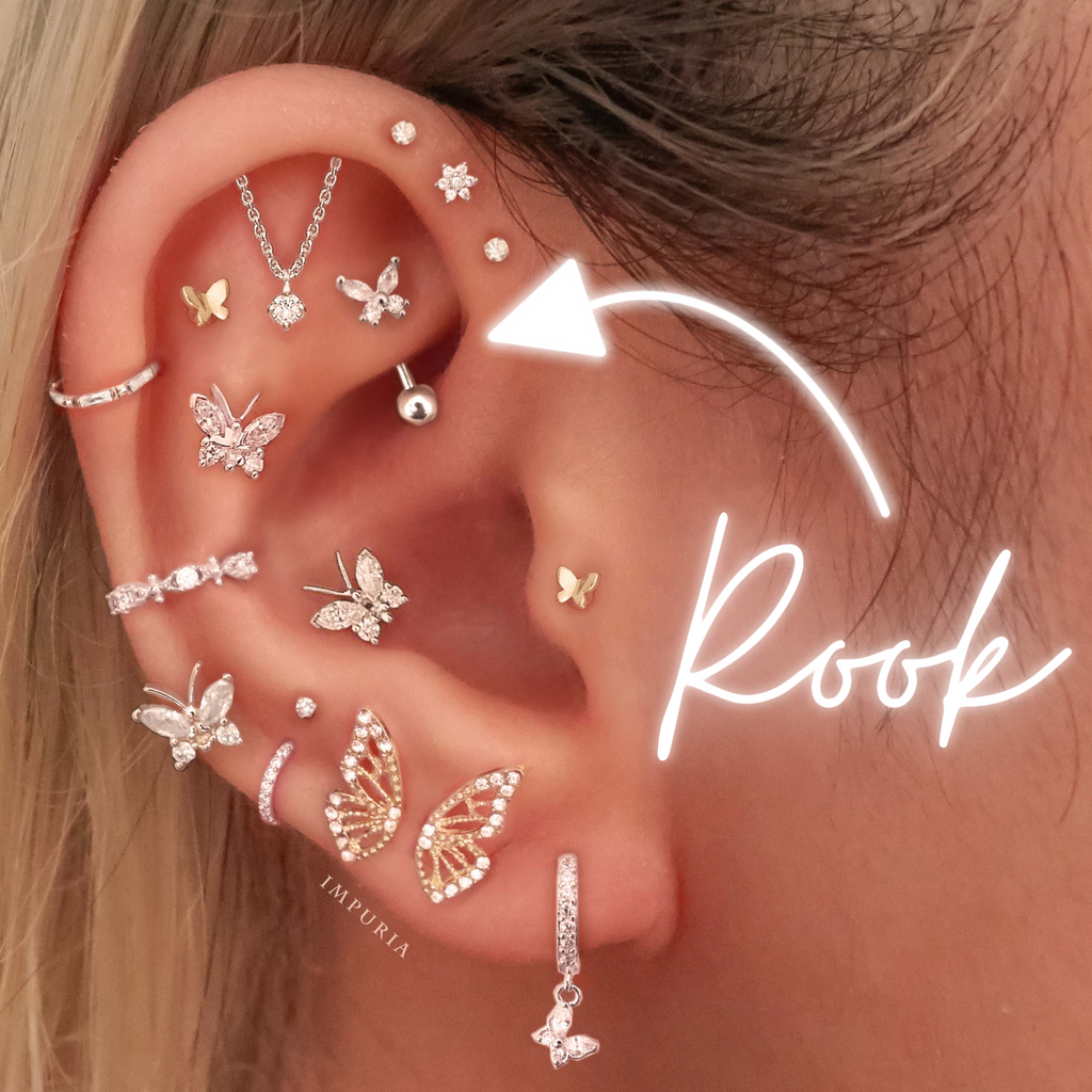 Rook Earrings - Hoop - Curved Barbells at Impuria Ear Piercing Jewelry