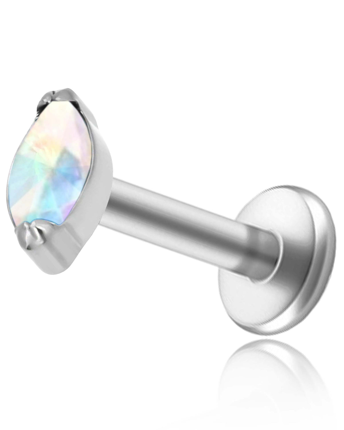 Small Marquise Crystal Titanium Ear Piercing Earring Stud 16G Internally Threaded - www.Impuria.com #earpiercings