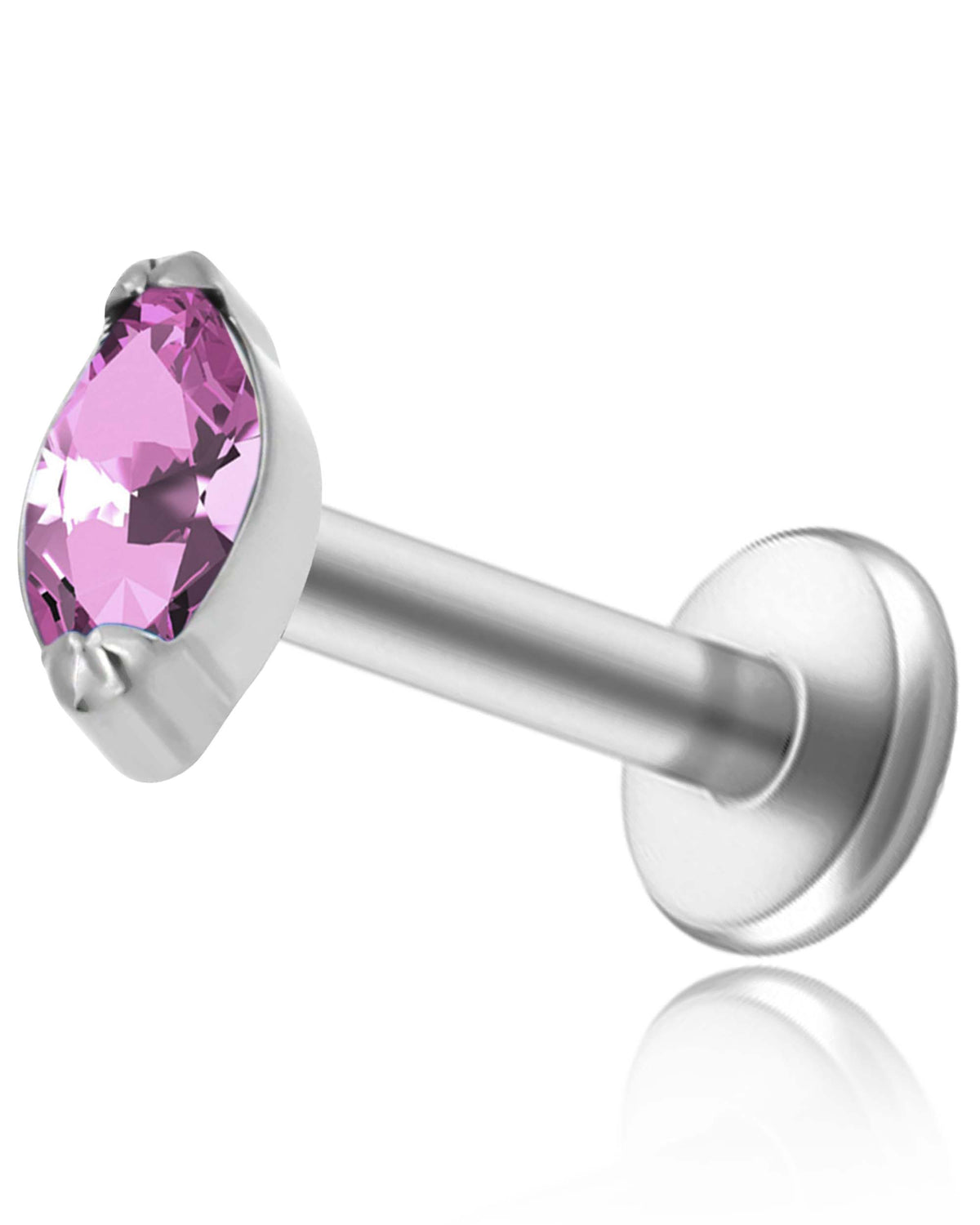 Small Marquise Crystal Titanium Ear Piercing Earring Stud 16G Internally Threaded - www.Impuria.com #earpiercings