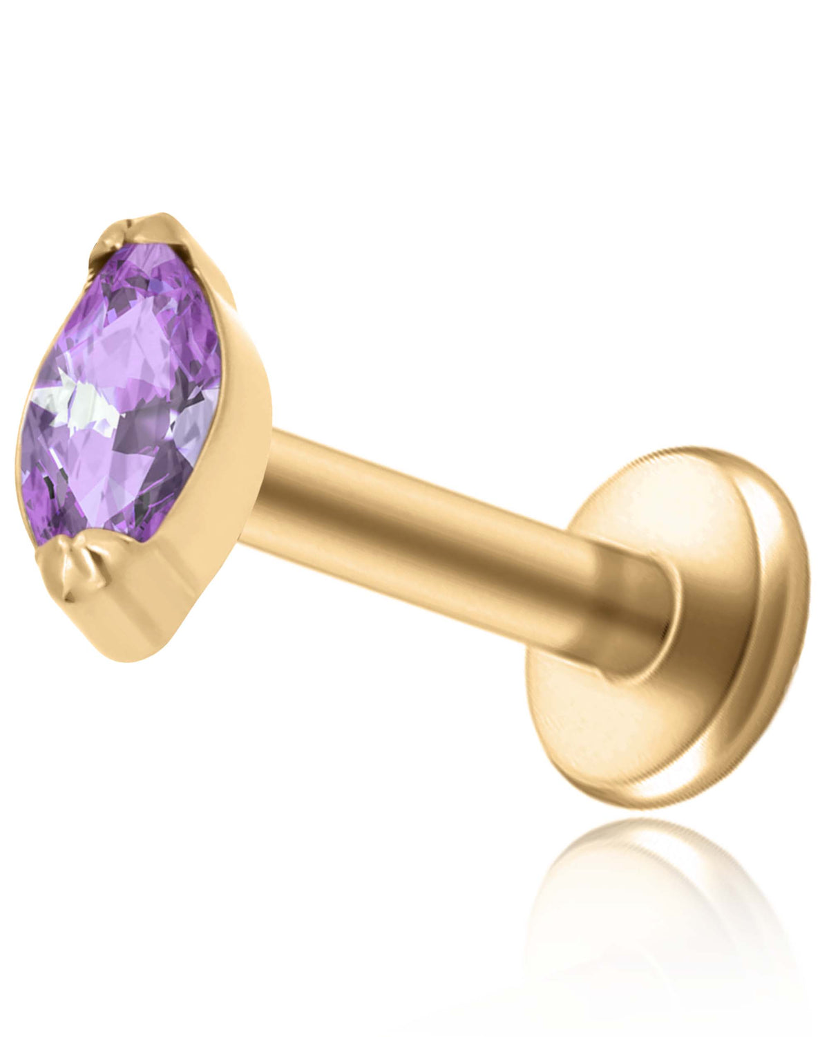 Small Marquise Crystal Titanium Ear Piercing Earring Stud 16G Internally Threaded - www.Impuria.com #earpiercings