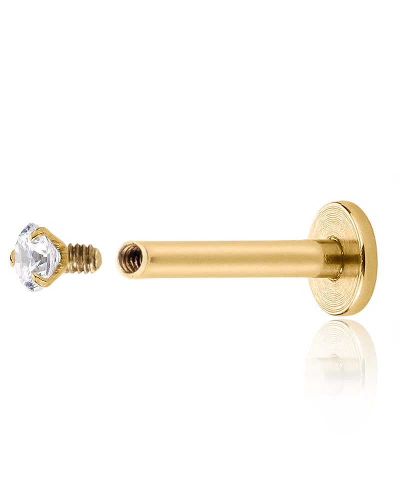 Eternity Crystal 14K Gold Ear Piercing Stud