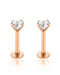 Sparkle Crystal Threaded Prong Ear Piercing Earring Stud Set