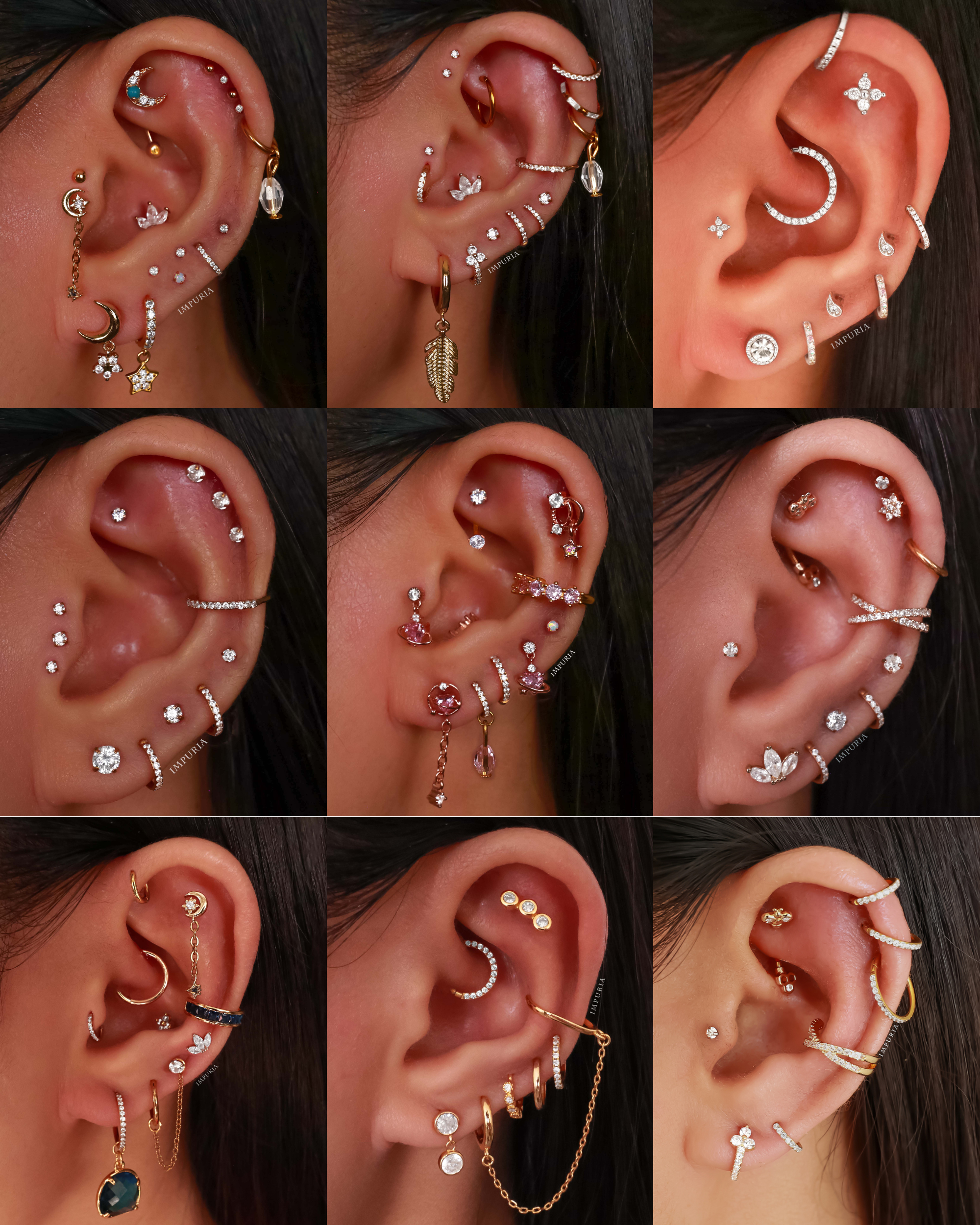 Cartilage Ring Hoop Earring Multiple Ear Piercing Ideas for Women - www.Impuria.com #earpiercings 