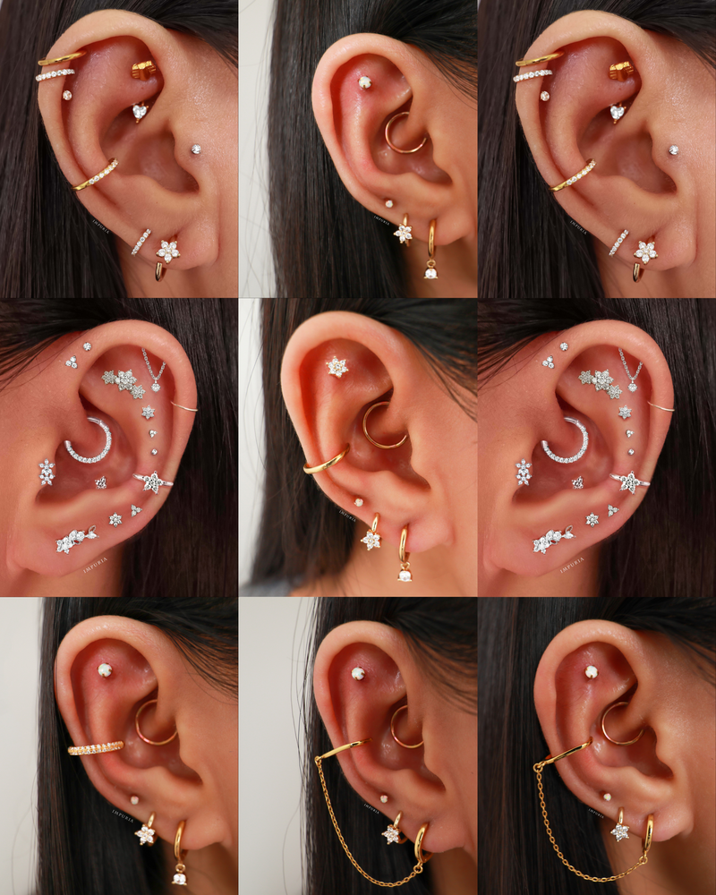 6/8/10mm Stainless Steel Rings Nose Hoop Women Ear Piercing Geometric Torus Ear  Ring Simple