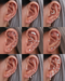 Clover Crystal Lotus Ear Piercing Earring Stud Set