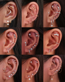Jules Crystal Bezel Milgrain Hoop Huggie Earrings