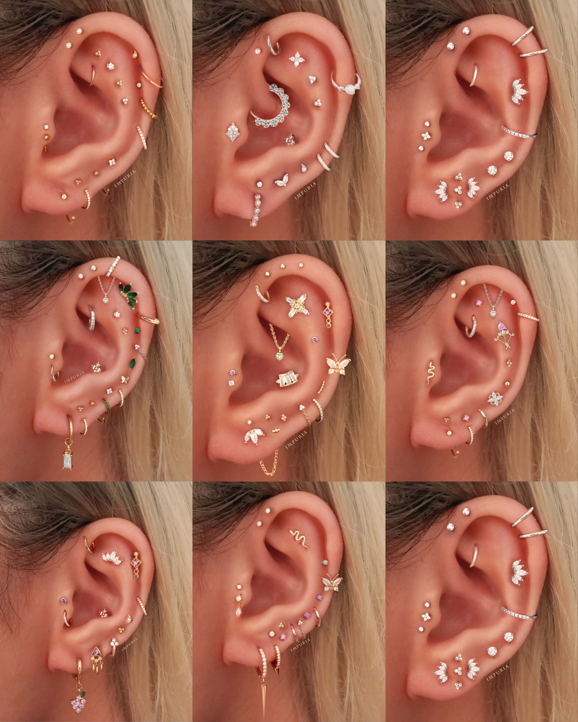 Stainless Steel Trinity Cartilage Earring Stud Cute Multiple Ear Piercing Curation Ideas for Women - www.Impuria.com #earpiercings