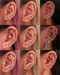 Kaia Crystal Lotus Pave Eternity Hoop Huggie Earrings