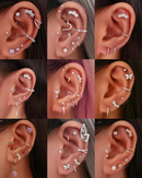 Triple Flower Cartilage Earring Stud Feminie Ear Piercing Curation Ideas for Women - www.Impuria.com
