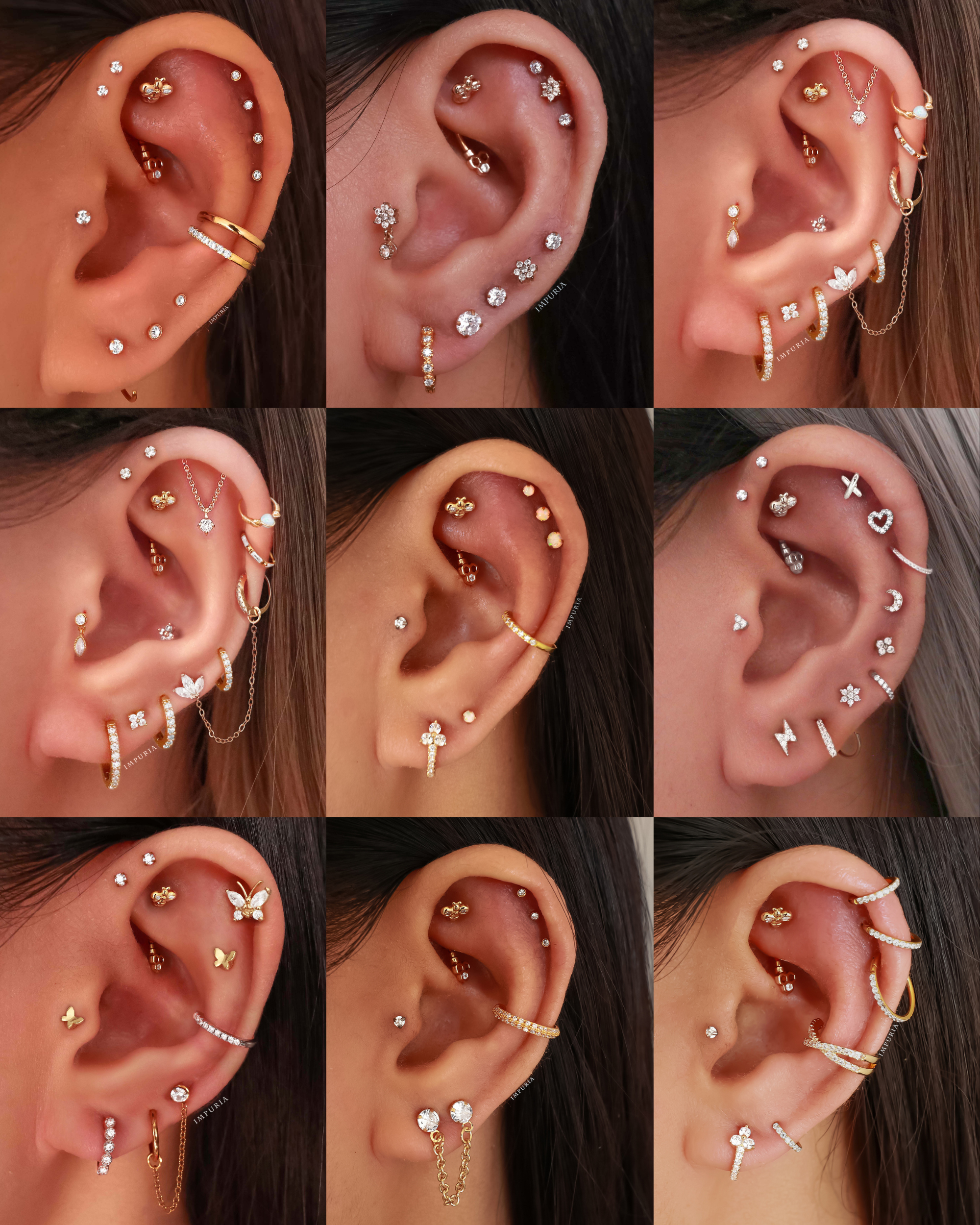 Bee Rook Earring Curved Barbell 16G - Cute Ear Piercing Ideas for Women - www.Impuria.com #earpiercings