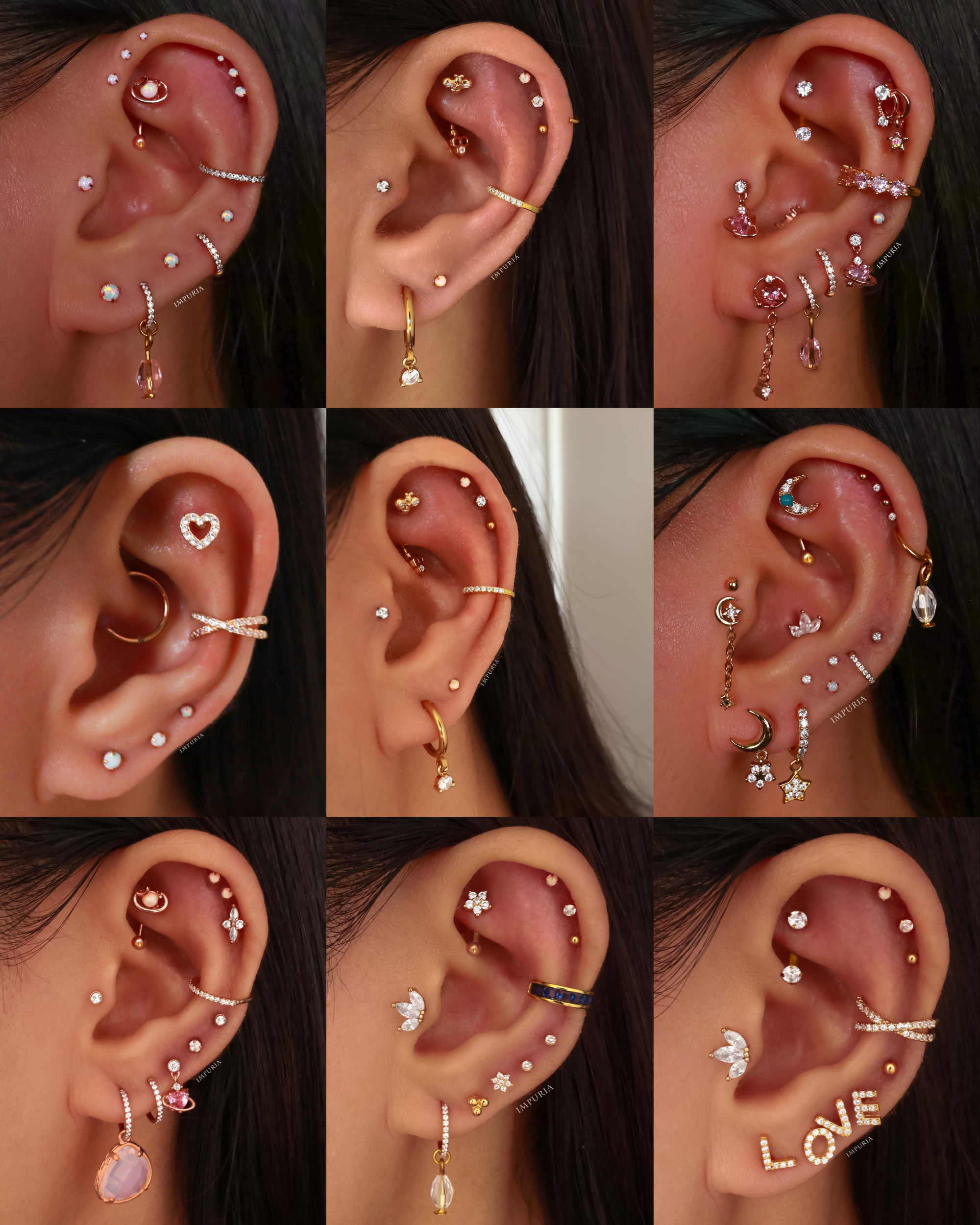 Cute Ear Piercing Jewelry Ideas for Women Opal Cartilage Helix Stud Earrings - www.Impuria.com #earpiercings