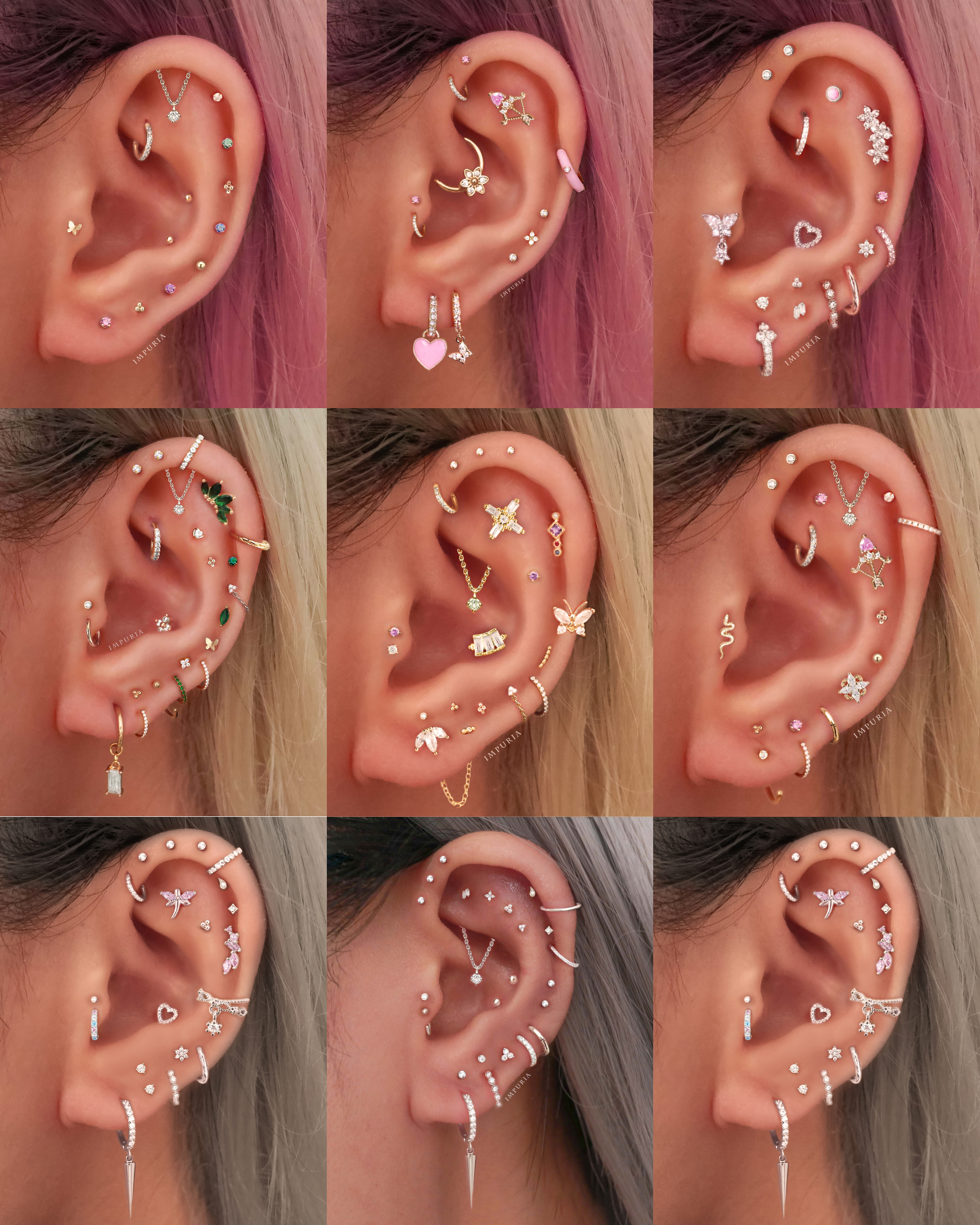Cartilage Helix Tragus Ring Hoop Earring 16G - Pretty Cute Ear Piercing Jewelry Ideas for Women - www.Impuria.com #earpiericings