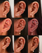 Serena Crystal Moon Ear Piercing Earring Stud Set