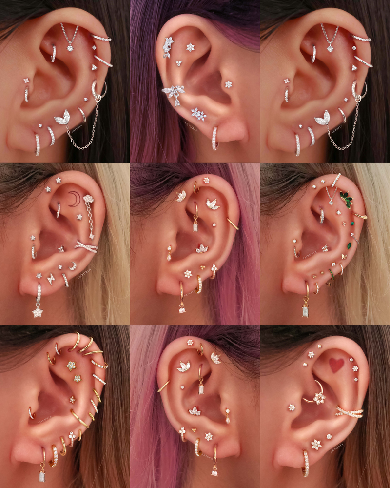 crystal pave huggie hoop earrings - creative ear curation ideas for women - www.impuria.com