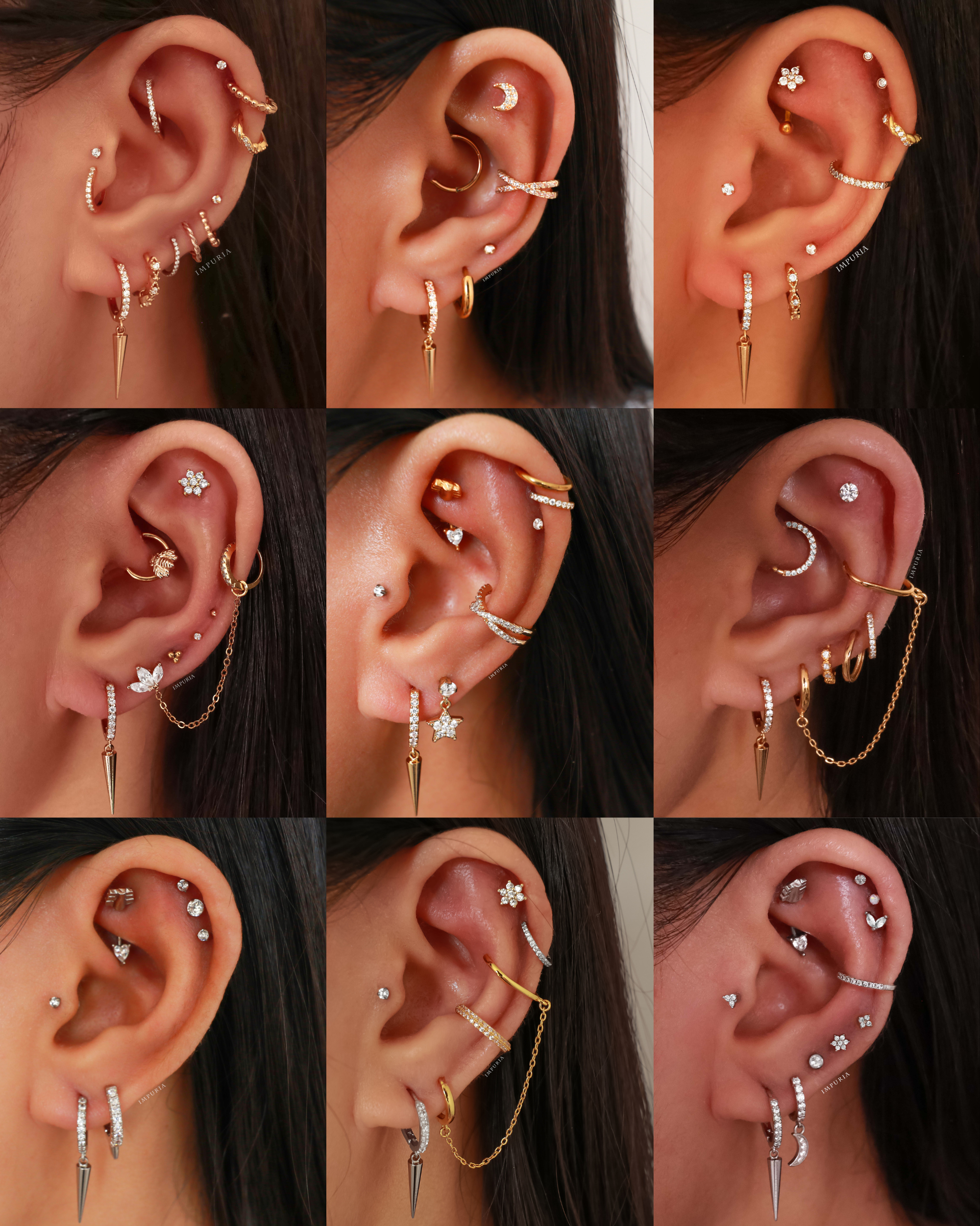 Spike Huggie Hoop Earrings for Women Unique Ear Curation Piercing Ideas for Women - www.Impuria.com #earpiercings