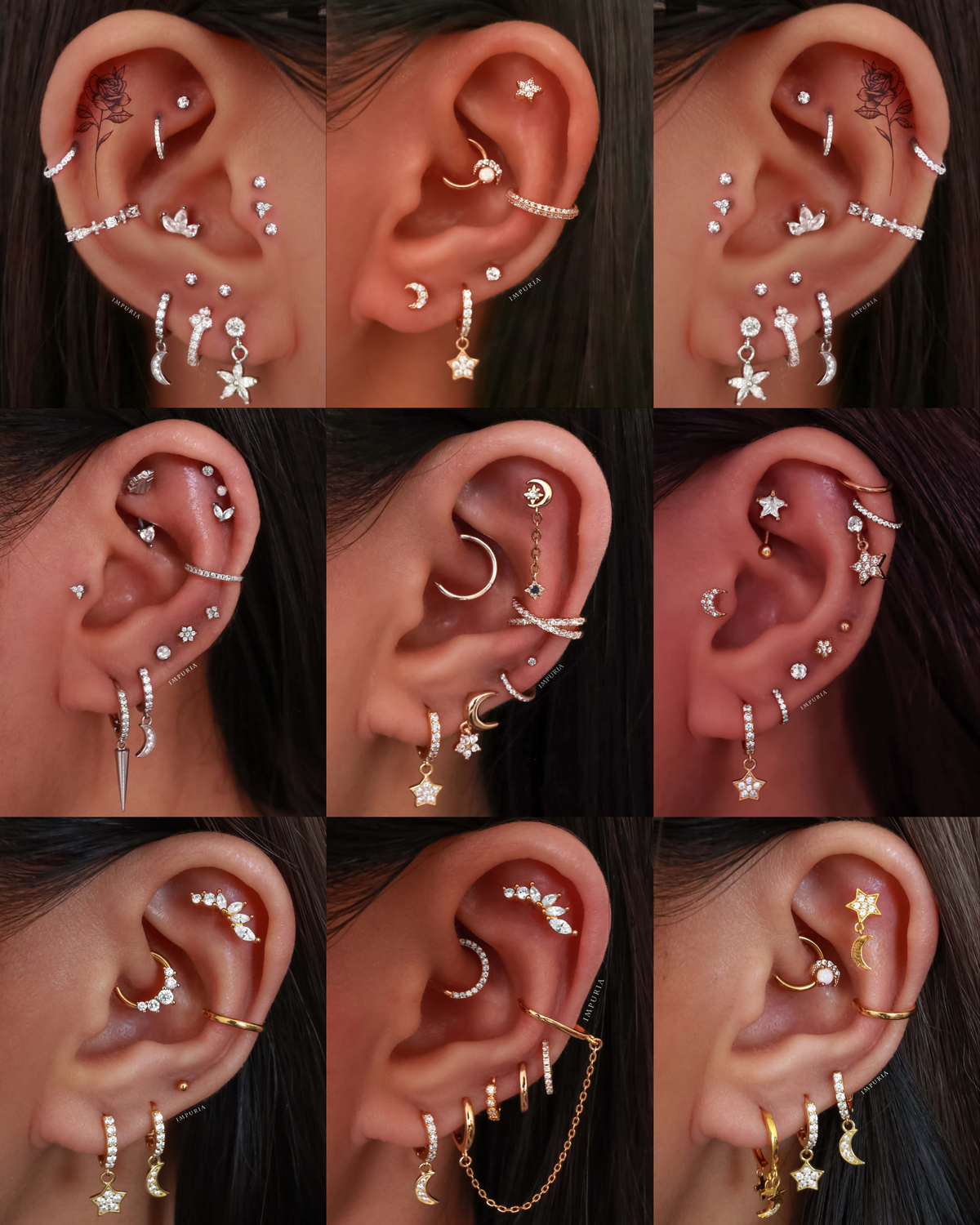 Cute Moon Star Huggie Hoop Earrings - Celestial Ear Piercing Curation Ideas for Women - www.Impuria.com #earpiercings 