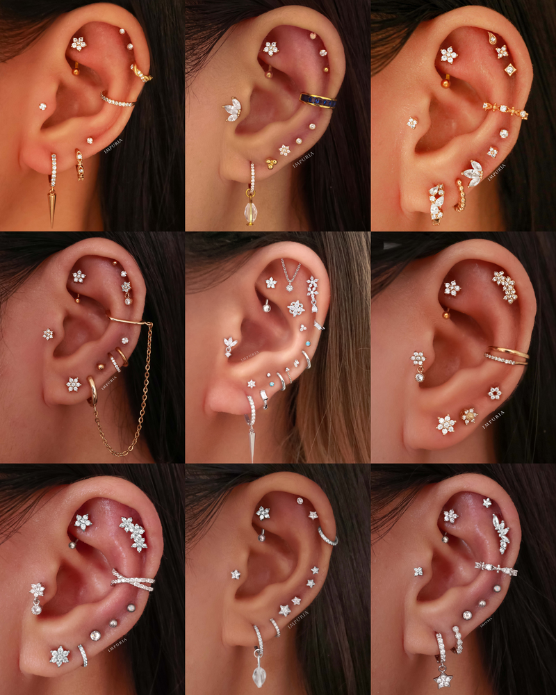 Rook Earring 16G - Pretty Floral Flower Cute Ear Piercing Curation Ideas for Women - www.Impuria.com