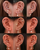 Perle Pearl Drop Crystal Ear Piercing Ring Hoop Clicker
