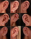 Cartilage Hoop Ring Earring Clicker Baguette Crystals Multiple Ear Piercing Curation Ideas for Women - www.Impuria.com