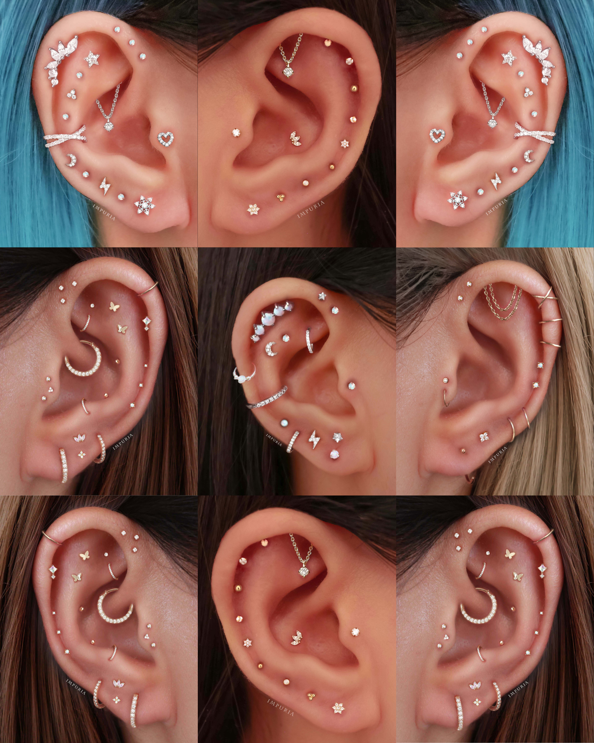 Cute Ear Piercing Jewelry Ideas for Women Opal Cartilage Helix Stud Earrings - www.Impuria.com #earpiercings