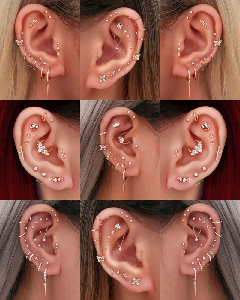 Tiny Cartilage Stud Earring Cute Ear Piercing Jewelry Ideas for Females - www.Impuria.com
