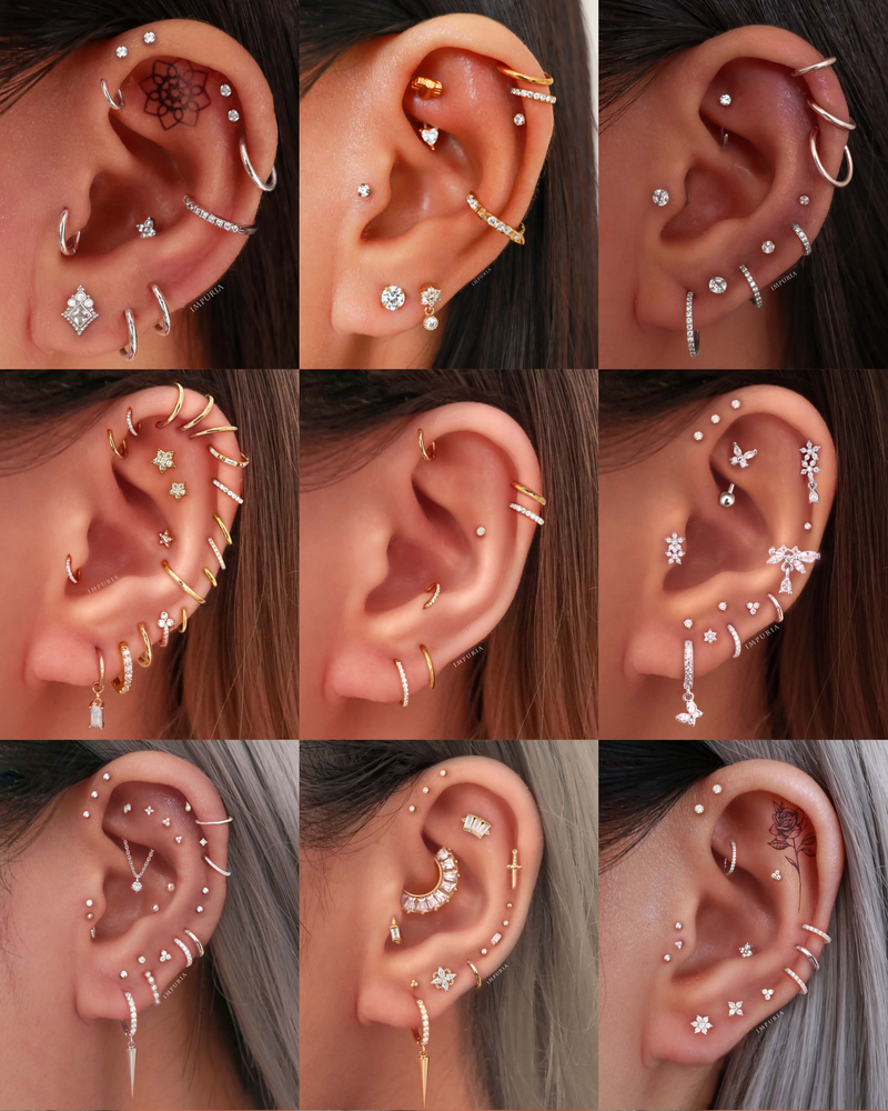 Cartilage Hoop Earrings - Multiple Cute Ear Piercing Placement Curation Ideas for Women - www.Impuria.com
