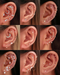 Hidden Helix Flat Back Stud Earring Beautiful Ear Curation Piercing Ideas for Women - www.Impuria.com 