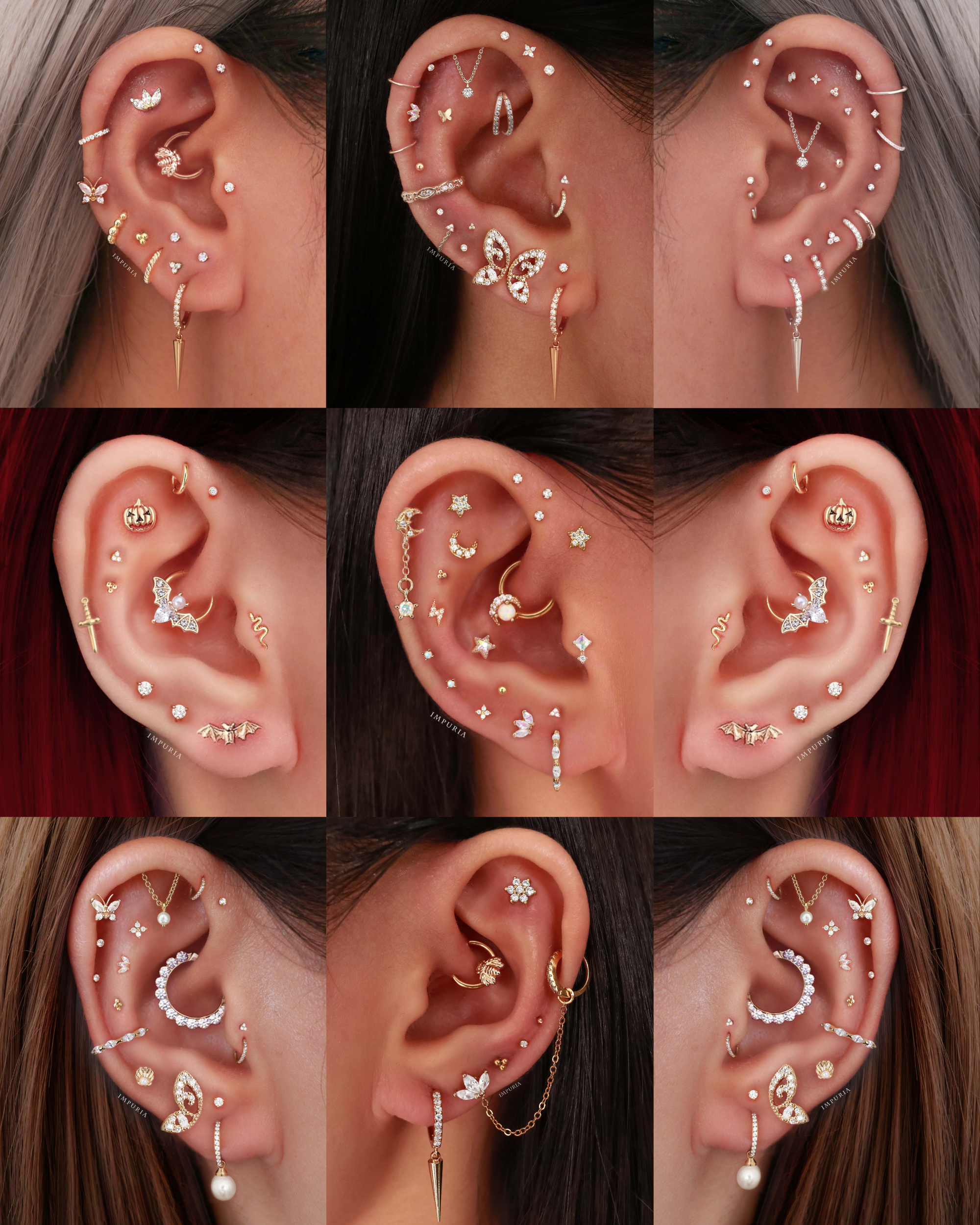 Stainless Steel Trinity Cartilage Earring Stud Cute Multiple Ear Piercing Curation Ideas for Women - www.Impuria.com #earpiercings