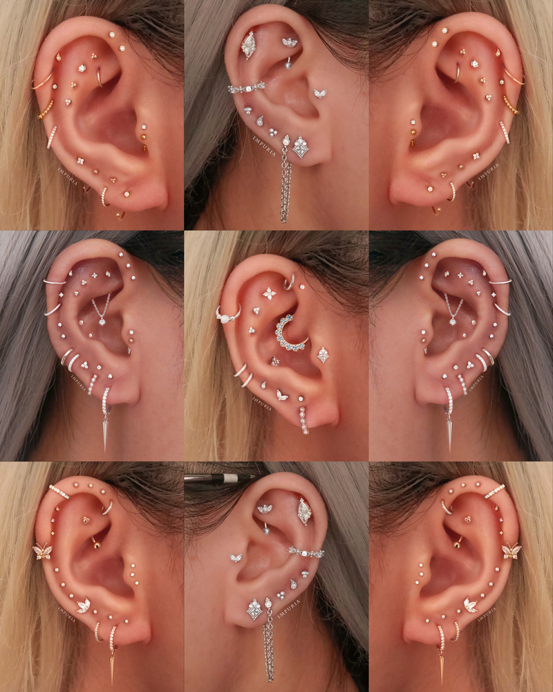 Rainn Teardrop Crystal Ear Piercing Earring Stud Set