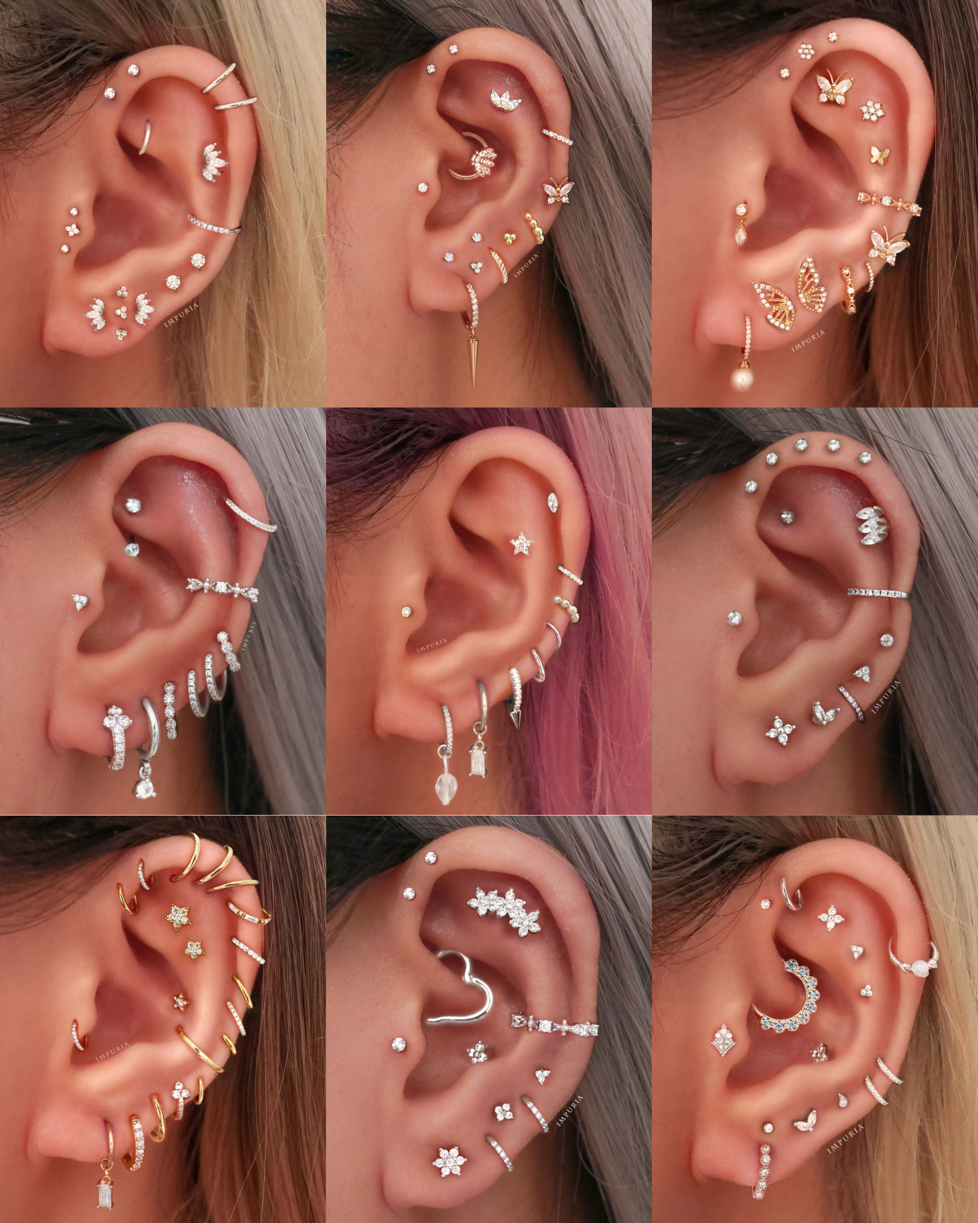 Cartilage Hoop Earring Helix Ring Cute Ear Piercing Jewelry for Women - www.Impuria.com #earpiercings
