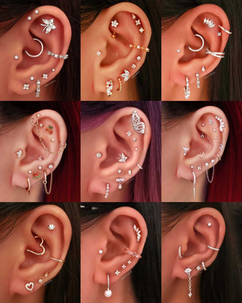 Clover Cartilage Stud Earrings - Cute Ear Piercing Ideas for Women Curation Placement - www.Impuria.com