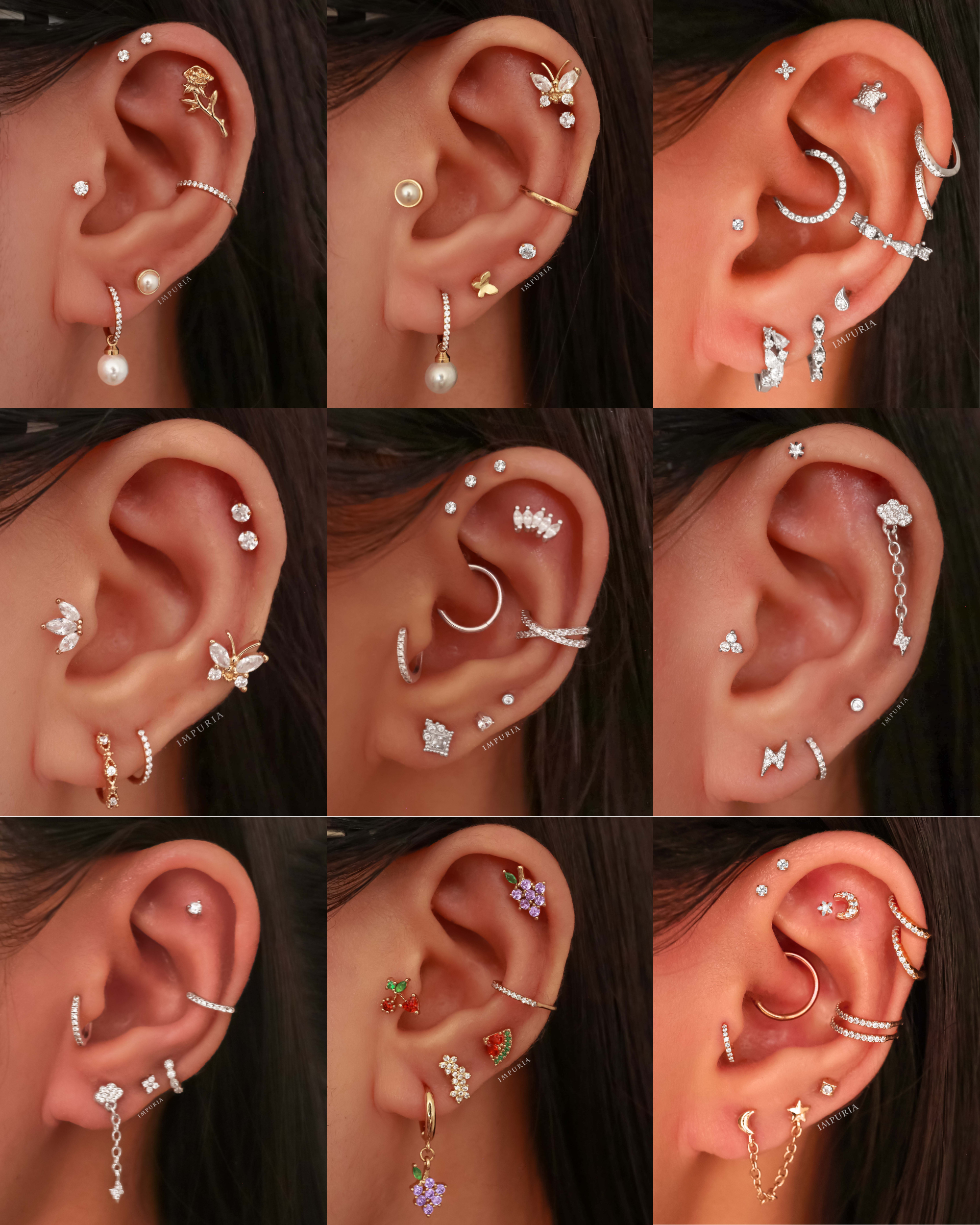 Cartilage Hoop Clicker Ring Earring - Cute Multiple Ear Piercing Ideas for Women - www.Impuria.com #earpiercings