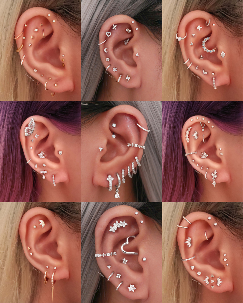 tiny simple cartilage earrings - best aesthetic ear piercing curation design placement ideas for women - www.impuria.com