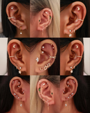 Cute Multiple Ear Piercing Curation Ideas for Women Surgical Stainless Steel Cartilage Earrings for Women - www.Impuria.com